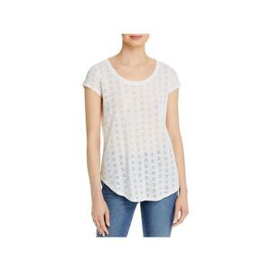 SINGLE THREAD Womens White Pullover Style Short Sleeve Wear To Work Top XS